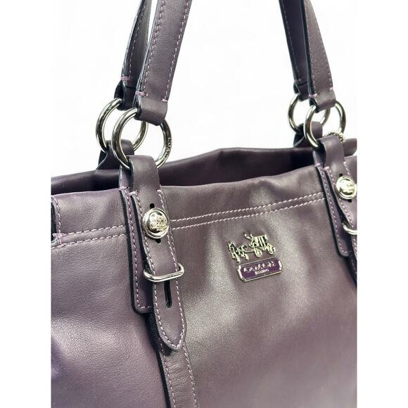 Coach Vintage Madison Mia Plum Purple Leather Tote Bag - Picture 4 of 15